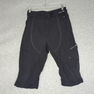 Endura Women's Cycling 3/4 Capri Pants Black Nylon Outdoor‎ Bike Apparel